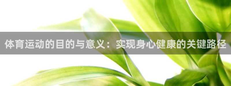 米兰体育下载官网最新版：体育运动的目的与意义：实现身心健康的关键路径